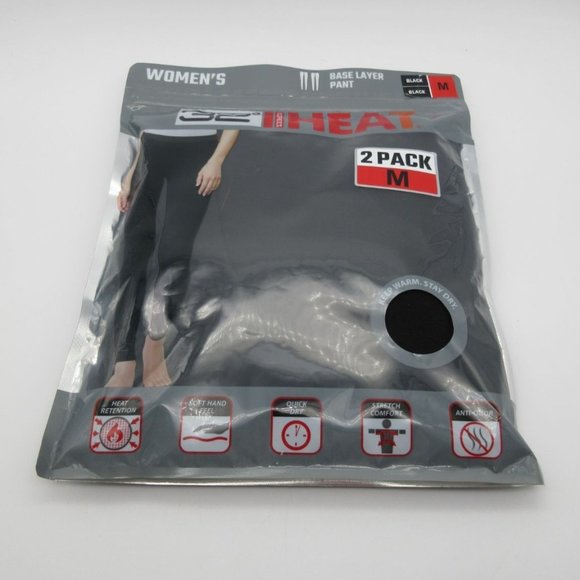 32 Degrees Heat black base layer pant 2-pack M READ - Picture 1 of 12